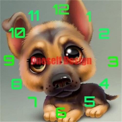 5d diamond painting clock dog diamond painting full square clock diy frame decoration home diamond mosaic sale diamond art kit