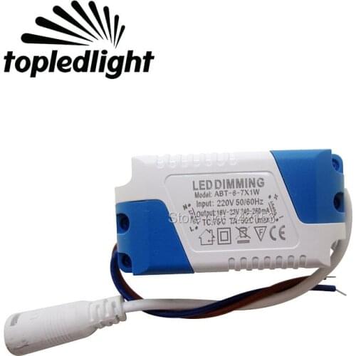6-7) X 1W Dimming Led Driver Input 220V 110V Output 18-23V 240-260MA Portable Lighting Transformers For 1W High Power Led Bulb