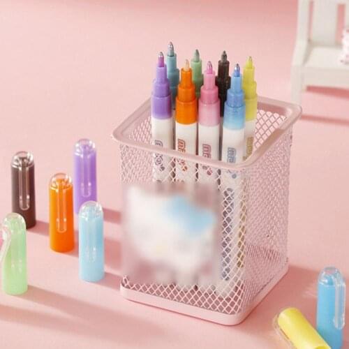 8pcs/set Cute Candy Color Highlighter Pen Stationery Fiber Headed Fluorescent Marker Pen Mark Pen Office School Supplies