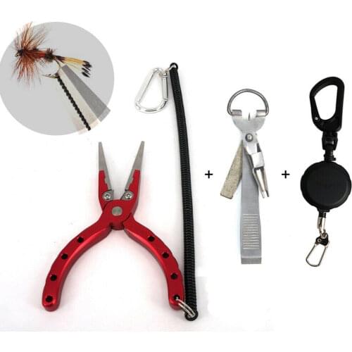 Aluminum Fishing Pliers 5inch Multi-function Fishing Tool Retractable Zinger