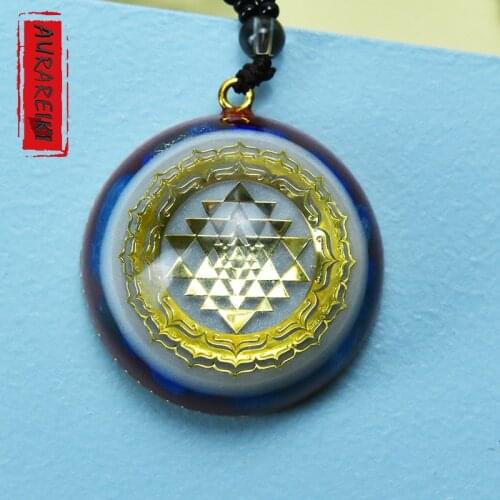 White Crystal Lapis Lazuli And Cooper Beads Orgonite Pendant Chakra Symbols Protect Your Health EMF Protection Orgone Necklace