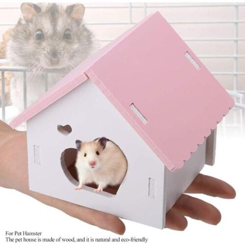 Trendy Wooden Hamster Nest Sleeping House Home Luxury Cage Pet DIY Hideout Hut Toy Small Animal Supplies C42