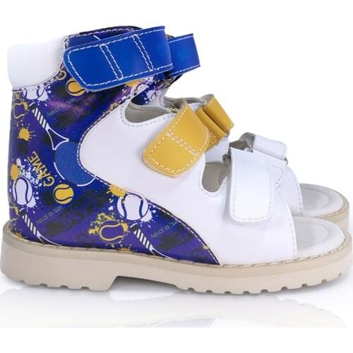 Children Boys Leather Sandals 2021 Kids Orthopedic First Walking Shoes New Designer Graffiti Summer Booties For Babies Toddlers