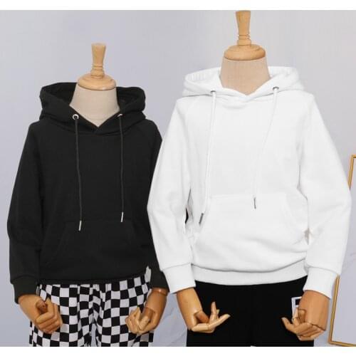 Autumn Children Boys Hoodies Coat White Hooded Sweatshirts for Baby Girls Cotton Toddler Kids Clothes Black Tops for 4-17 Years