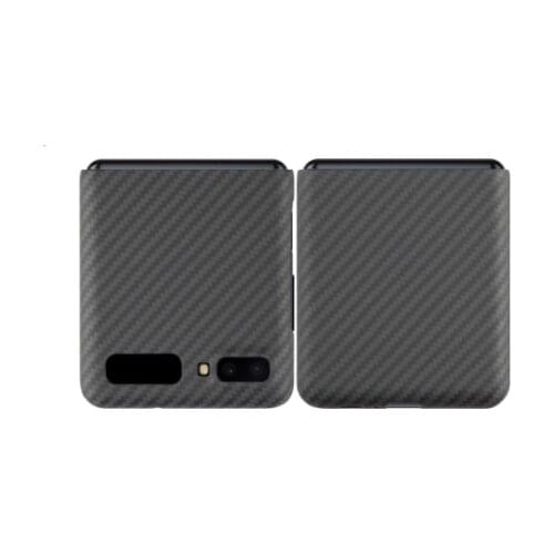 For Samsung Galaxy Z Flip F7000 5G Fine Hole Camera Anti-drop cover F7070 Carbon Fiber real Pure Carbon Fiber Fashion Phone Case