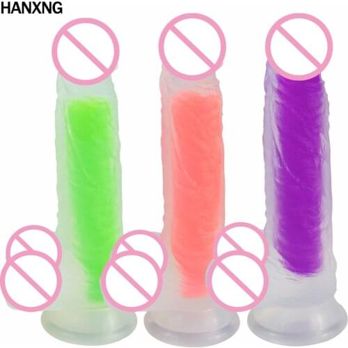 Sex Toys For Women Transparent Jelly Crystal Penis Fidget Toys Dildo Goods For Adults Masturbators Sex Toys For Couples Sex Shop