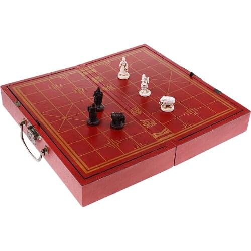 Finest Vintage Chess Wooden Chess Board Chinese Traditional Game XiangQi Collectible Craft Gift for Friends Kids Family