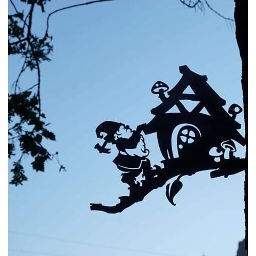 Metal Gnomes Stake Art Silhouettes Tree Decor Garden Decoration Steel Gnome Outdoor Garden Sign Accessories décoration de jardin