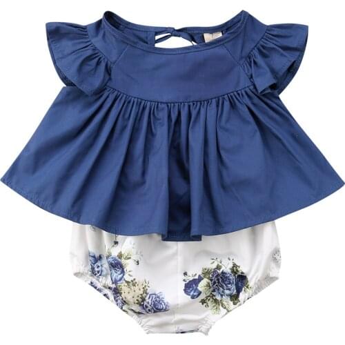 Cute Newborn Infant Baby Girl Tops Bodysuits Floral Harem Short Pants Summer Clothes Sets