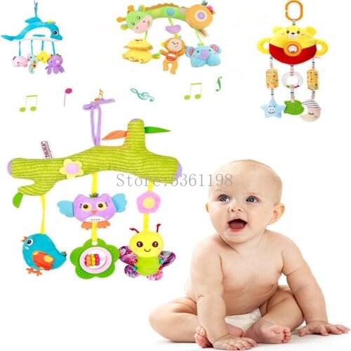 Cartoon Baby Soft Giraffe Animal Rattles Musical Educational Toys Bed Bell Carousel for Cots Infant Baby Toys 0-12 Months Toys