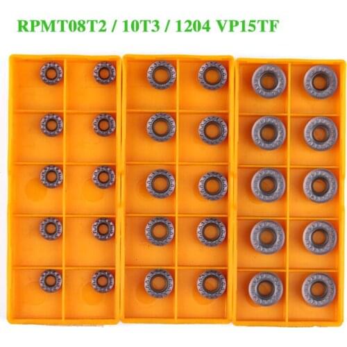 10PCS RPMT 08T2 10T3 1204 MOE JS VP15TF Carbide Insert CNC Lathe Milling Tool Inner Round RPMT Blade Metal Turning Cutter Tool