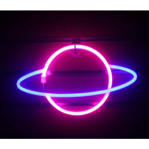 Led Neon Light Colorful Creative Planet Night Lamp Earth USB Battery Neon Sign for Room Home Party Wedding Decoration Xmas Gift