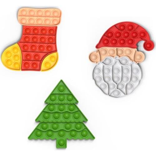 NEW Christmas Bubble Sensory Santa Claus Christmas Socks Anti-stress Relaxing Fidget Autism Toys Stress Relief for Kids Adult#20