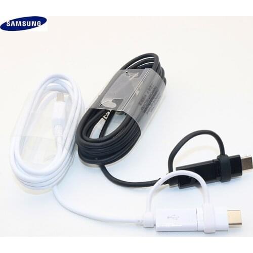 Samsung Original 2 in 1 Micro USB Cable Type C Fast Charger Note9 S8 S8 plus note8 S9 S9 plus C5pro C7pro C9pro S6 S7 edge Note5