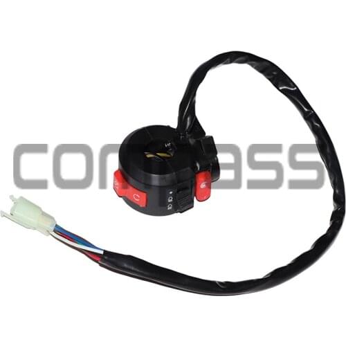 Motorcycle handlebar switch far and near beam headlight electronic start switch with damper, Honda Suzuki Yamaha General 12V