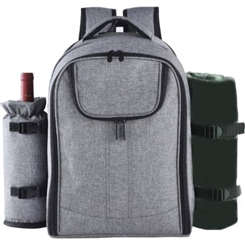 Portable 4 Persons Picnic Backapck Rucksack Hiking Outdoor Camping BBQ Lunch Bag with Tableware Cup Set Backpacking Picnic Bags