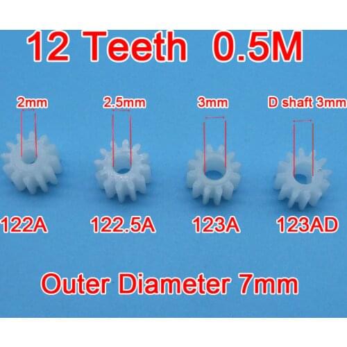 Sample Order 10pcs 12 Teeth Gear 0.5M 122A 123A 122.5A 123AD Toy Model Aircraft Parts Gears