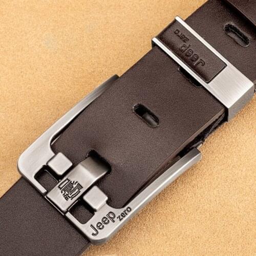 Brand Design Genuine Leather Belts for Men High Quality Metal Pin Buckle Vintage Belt Jeans 3.8cm Width cinturones para hombre