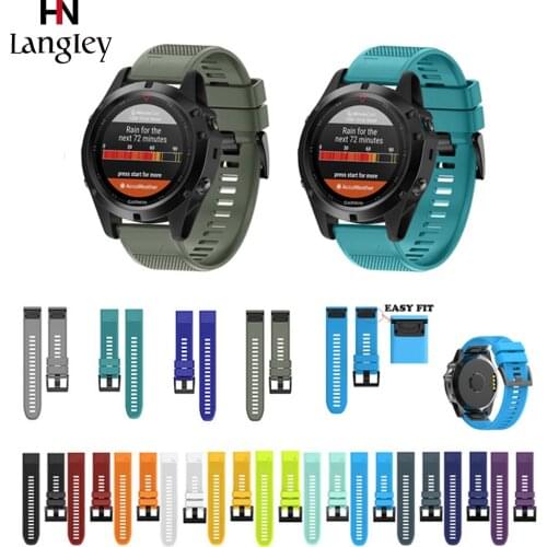 Silicone Watchband For Garmin Fenix 5X 5 3HR fenix6 Quickfit Release Strap 22mm 26mm Replacment Wristbands For forerunner 935