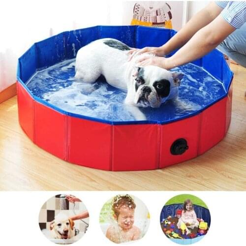 PVC Foldable Pet Dog Cat Swimming Pool PVC Washing Pond Dog Tub Bed Large Small Dog Swimming House Bath pool Bed Summer Pool