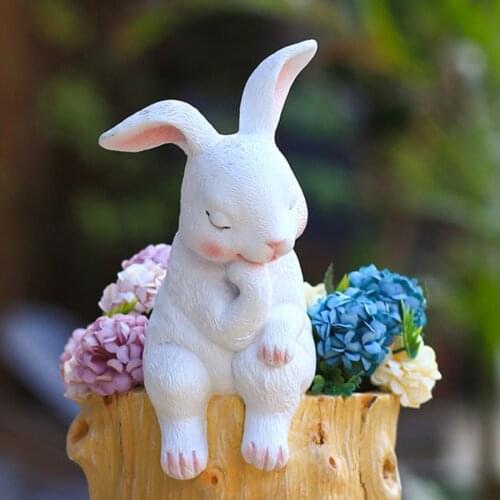 Succulent Planter Pot Bonsai Holder Bunny Flowerpot Patio Decor Ornament