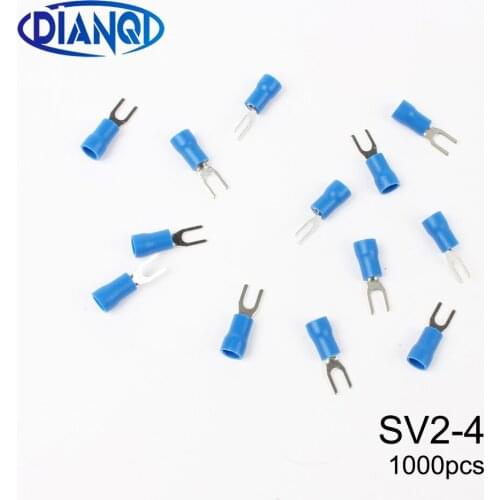 SV2-4 Blue fork Furcate Pre-insulating Terminal(Type TO) Cold pressed terminals/Cable Connector/Wire Connector 1000PCS/Pack