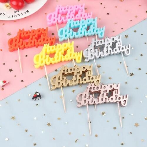 Happy Birthday Party Decorations Candles Cake Cupcake Topper Party Supplies