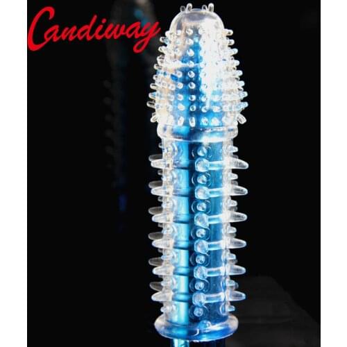 Extend condom dotted Penis Sleeve Extensions bold Enlargement Delay Spray Cock Ring dildo cover Adult Sex products for man