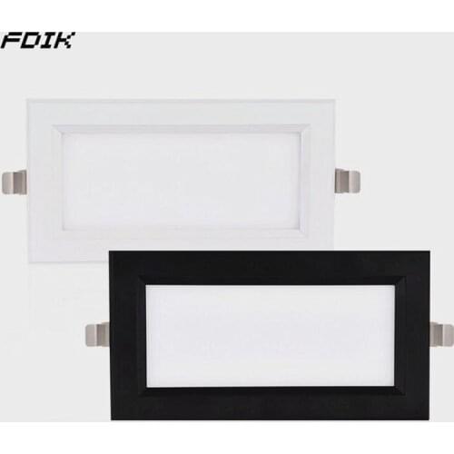 Ultra-Thin Square Recessed LED panel lights 12W18W LED Ceiling Lights AC85-265V LED Downlights Warm/Cool White Indoor Lighting