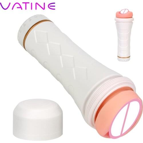 VATINE Flashlight Shape Erotic Toy Vagina Real Pussy Male Masturbation Cup Penis Pump Sex Toys For Men