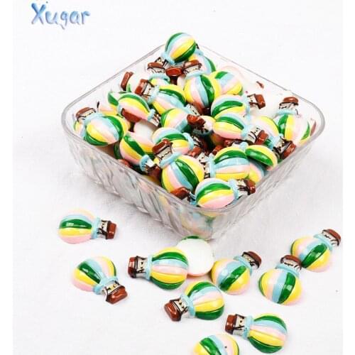 Xugar Flat back resin Hot air balloon cactus kawaii cabochons for Mobile phone DIY Hat hair bow decoration handmade crafts 10pcs