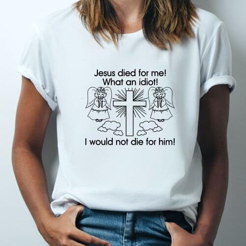 Women Jesus Graphic T Shirts Aesthetic Harajuku Vintage Christian T-shirt Female Short Sleeve Round Neck Clothes Camisetas Mujer