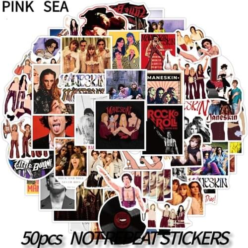 10/30/50Pcs/set Maneskin Rock Band Cartoon Mixed Graffiti Stickers For Laptop Case Helmet Suitcases Skateboard Gift Diy Luggage