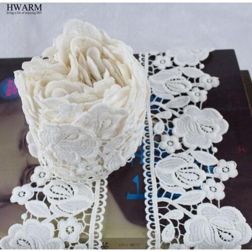 10yard african lace fabric ribbon wedding trim Water-soluble milk silk embroidery hollow lacefabric exquisite curtain ornaments