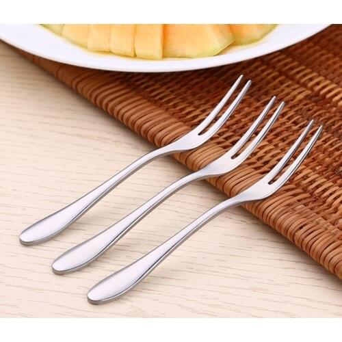 200pcs Dessert Cake Forks Fruit Forks Stainless Steel Salad Tableware Cutlery Hotel Restaurant Party Supplies