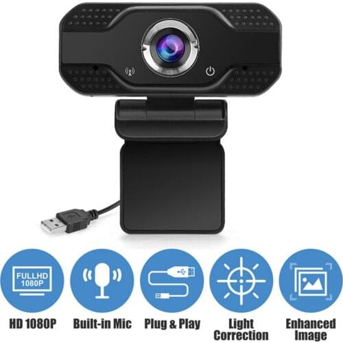 2MP 1080P HD USB Webcam Live Online Portable Web Camera with Microphone for Computer PC Online Conference Teaching Game Live
