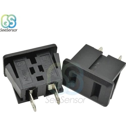 5pcs AC 15A 125V 2 Pin US Plug Panel Mount US Outlet Power Socket Black