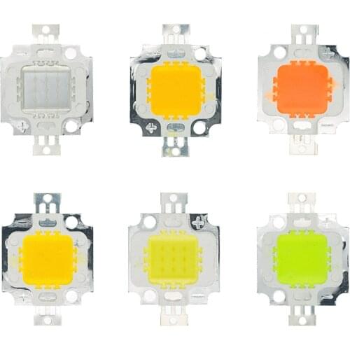 50pcs 10W LED Integrated High power LED Beads 10W White/Blue/Red/Green/Yellow/Warm white/ 600mA 12.0V 800-1000LM 24*40mil
