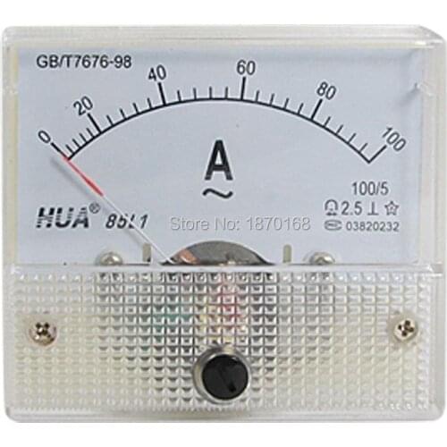 85L1 AC 10A/5A 20A/5A 30A/5A 50A/5A 75/5A 100/5A 150/5A 200/5A 250/5A 300/5A 400/5A 500/5A Rectangle Analog Panel Ammeter Gauge