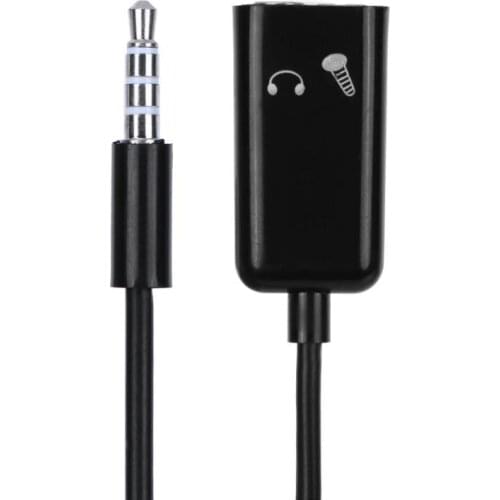 ABS PVC 18cm/7.09" Audio Cable 3.5mm Male to Dual Female Audio Jack Stereo Headset Mic Splitter Adater Cable for MP3 CD PC