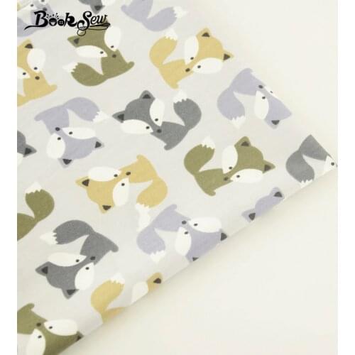 Booksew 100% Cotton Twill Fabric Lovely Foxes Design Sewing Cloth Bed Sheet Quilting Tecido For Baby DIY Patchwork Scrapbooking