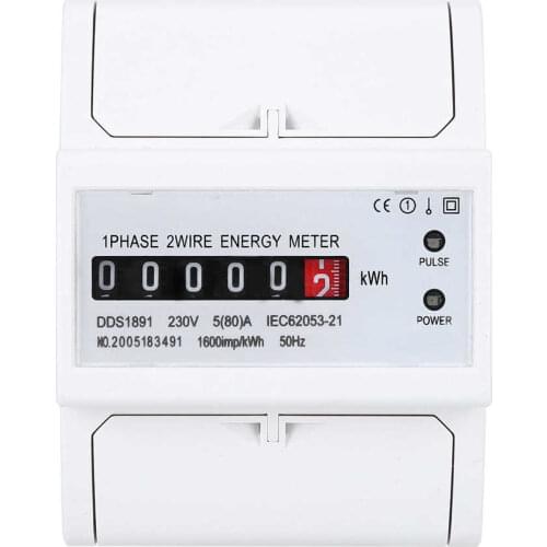 DDS1891 Power Meter Single Phase 4P Energy Counter Meter High Accuracy Electric Rail Energy Meter