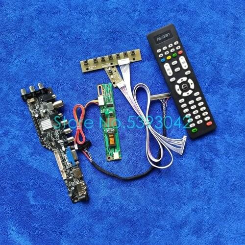 Fit B154EW08 V.0/V.1 1280*800 30Pin LVDS AV USB digital signal 3663 1CCFL DVB-C/T/T2 LCD display controller drive board kit