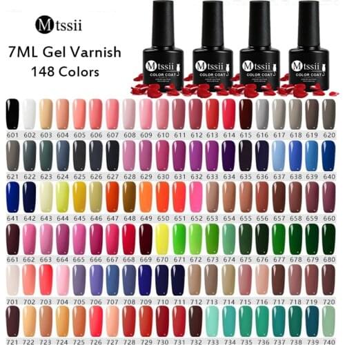 Mtssii 148 Colors 7ml Gel Nail Polish Hybrid Varnishes Nail Art Design Gel UV Nail Gel Lacquer Soak Off Gel Nail Varnish Gels