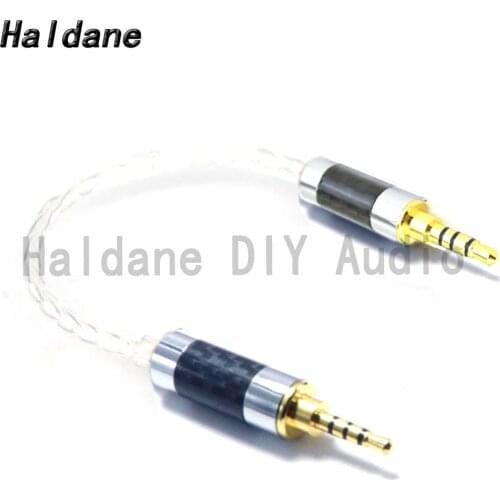 Haldane HIFI 2.5mm TRRS Balanced Male to 3.5mm TRRS Balanced Male Single Crystal Copper Silver Plated Audio Adapter Connector