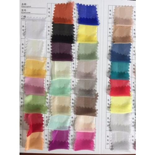 Howmay 100% pure silk fabric chiffon 5.5m/m 140cm 55" color chart for scarf dress scarf decoration multicolor for your choosing