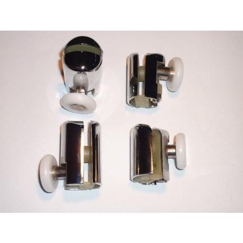 Set of 4 Chrome plated Shower door rollers 2 upper and 2 lower 23MM