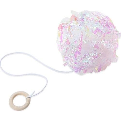 Cat Interactive Toy Kitten Crinkle Ball Multicolor Plastic Pet Ball Toy Puppy Train Supply Cat Ball Toy W Ring Dog Accessories