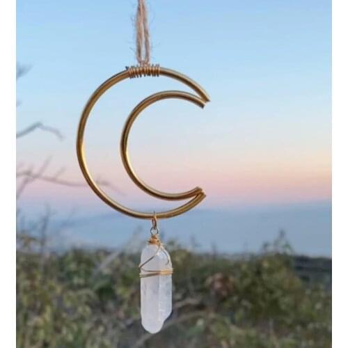 Moon crystal Crystal sun catcher prism sun catcher rear view mirror sun catcher car charm home decor crystal Quartz Gift