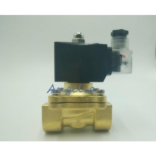 AC220V AC110V G1" Brass Electric Solenoid Valve for Water Air waterproof Normally Closed N/C IP65